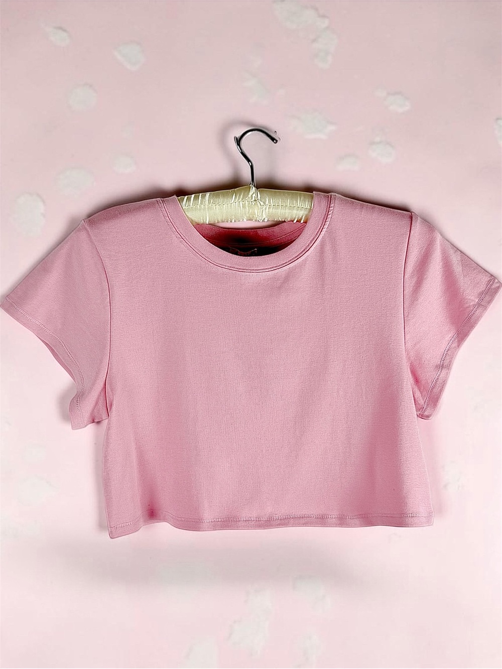Free People Baby Pink Cropped Tee NWT Large msrp $48